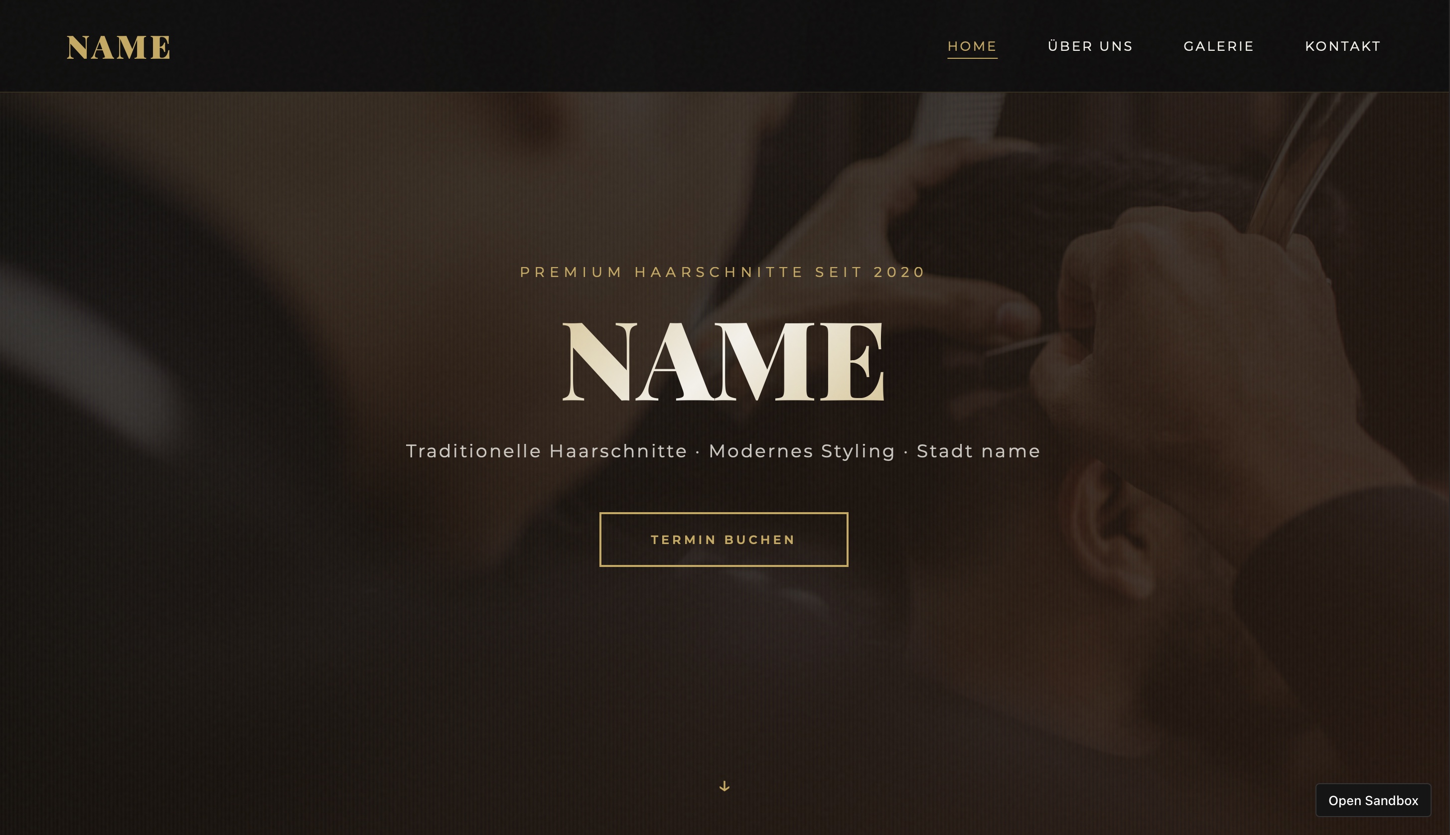 Friseur Website Konzept